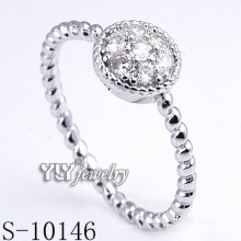 Simplicidad de plata de ley 925 Zirconia mujeres anillo (S-10146)